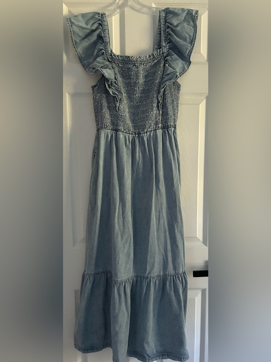 GAP Dresses & Skirts - GAP Light Blue Smocked Long Strapless Dress Medium